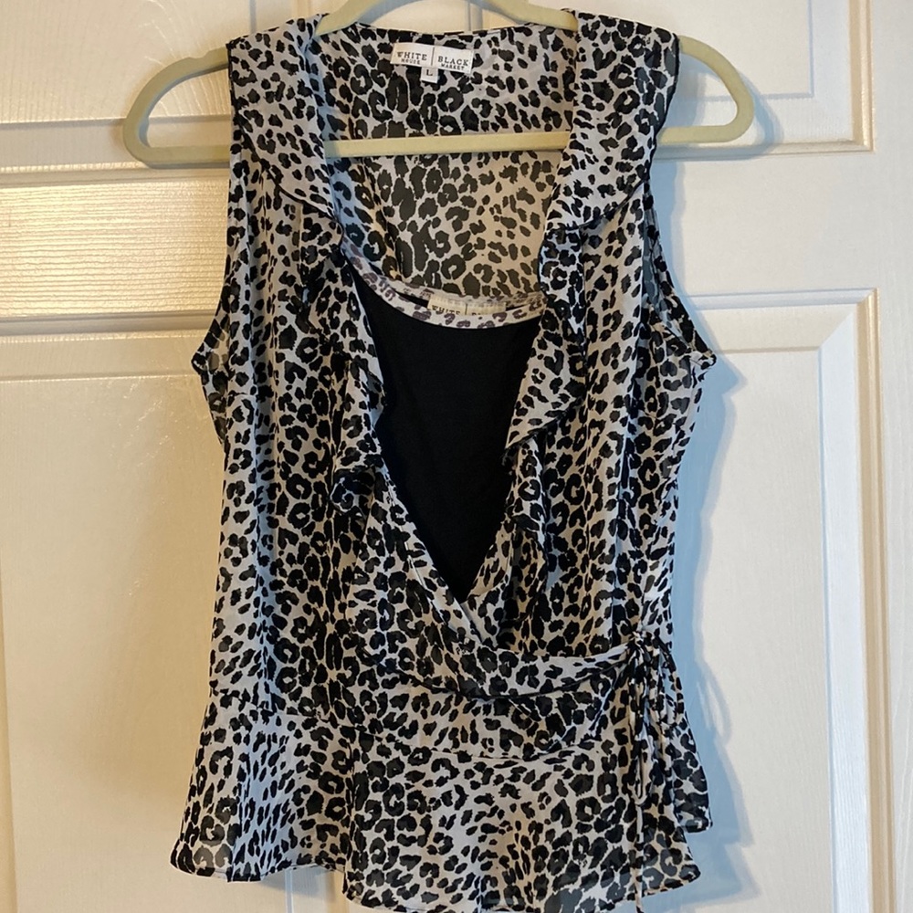 White House Black Market leopard blouse